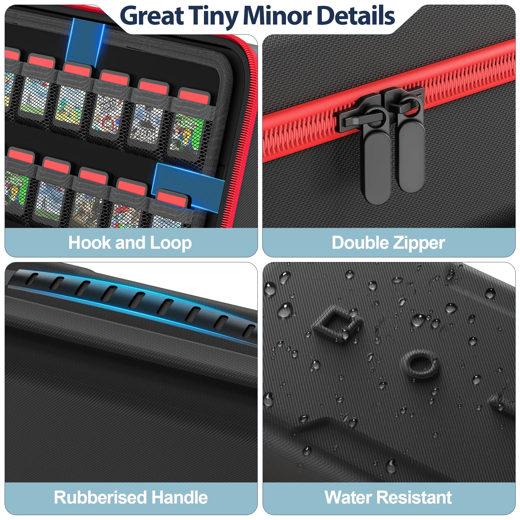 Borsa / Custodia da trasporto da viaggio di grandi dimensioni, anti-graffio e impermeabile, per console Nintendo Switch, Switch Originale e Switch OLED.