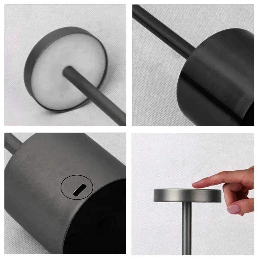 Lampada da Tavolo Tattile Ricaricabile a LED per Luce Notturna, Lampada da Scrittura, Luci d'Ambiente Creative da Comodino, Illuminazione Notturna per Decorazione Esterna/Bar