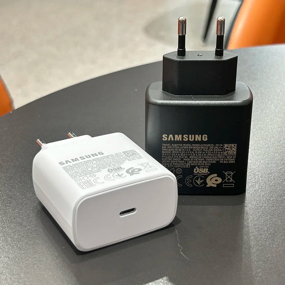 Samsung 45W PD Charger Super Fast Charging For Galaxy S25 Ultra Plus S24 S23 S22 A56 A55 A36 EU Adapter 5A Type C Cable