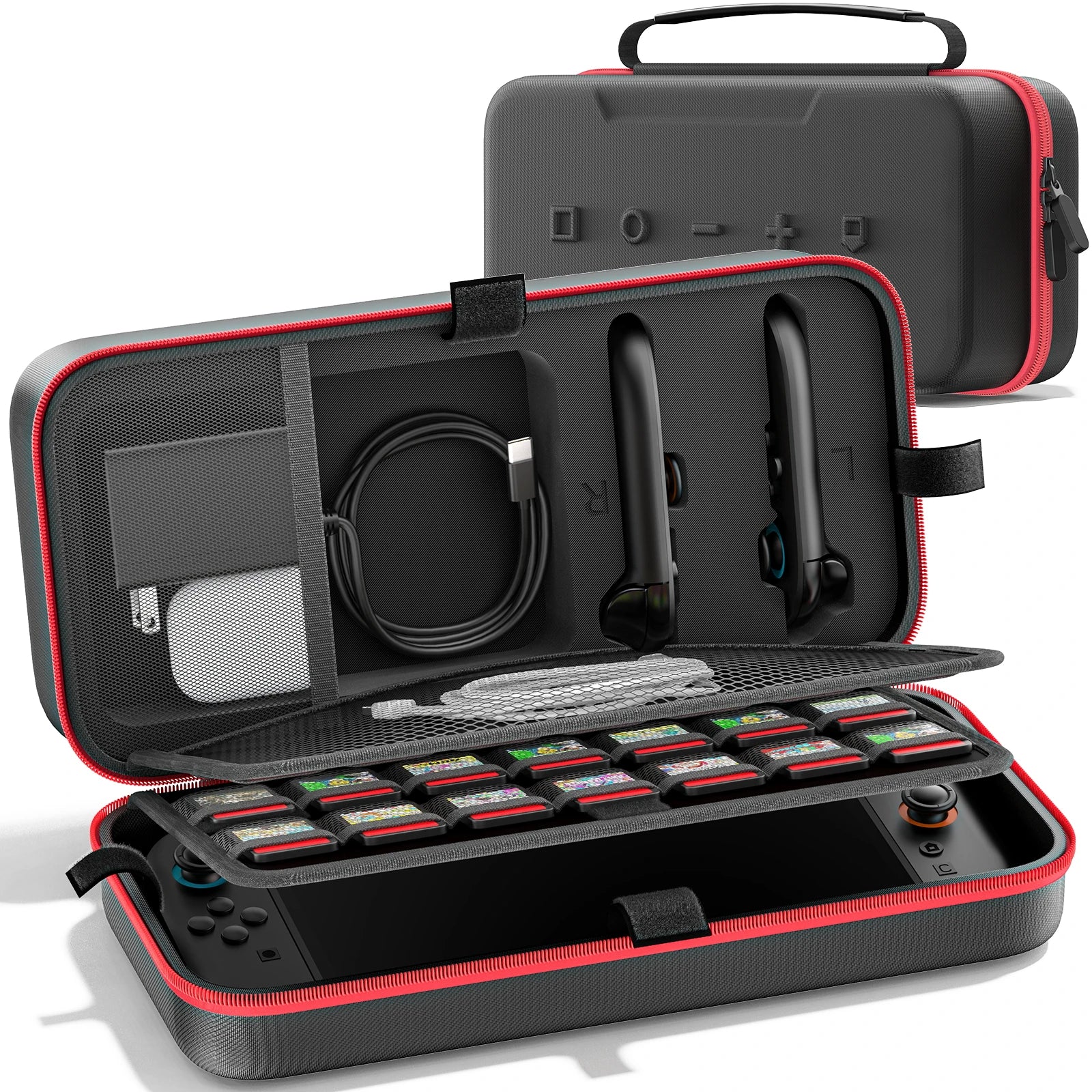 Borsa / Custodia da trasporto da viaggio di grandi dimensioni, anti-graffio e impermeabile, per console Nintendo Switch, Switch Originale e Switch OLED.