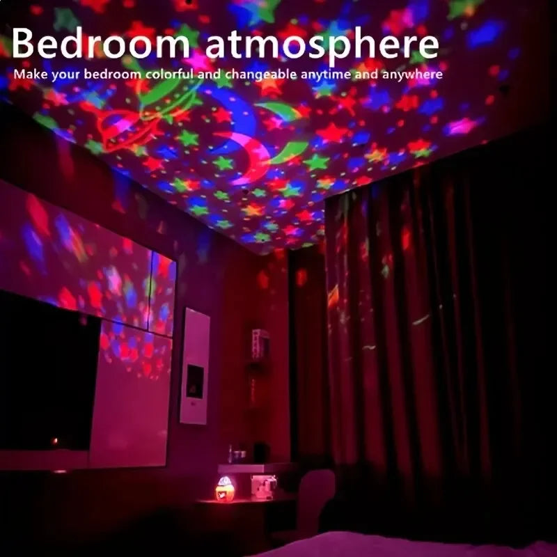 Lampada da atmosfera per camera da letto a LED colorata con cielo stellato, sfera magica rotante, stella notturna, camera da letto, per la decorazione domestica