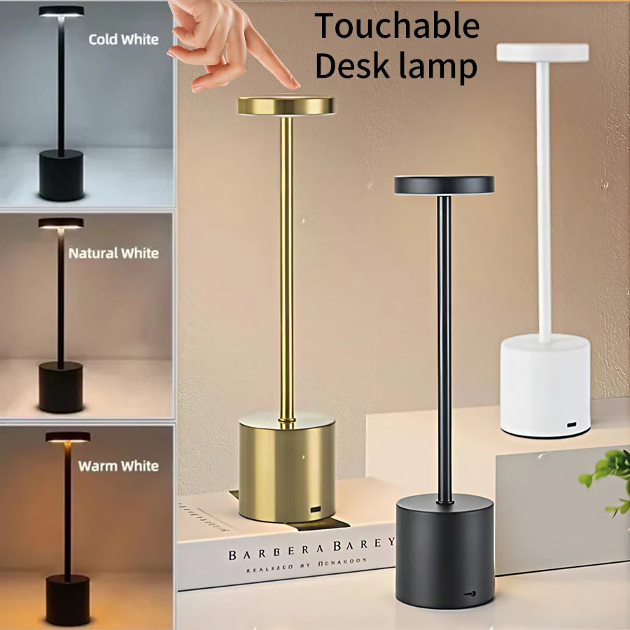 Lampada da Tavolo Tattile Ricaricabile a LED per Luce Notturna, Lampada da Scrittura, Luci d'Ambiente Creative da Comodino, Illuminazione Notturna per Decorazione Esterna/Bar