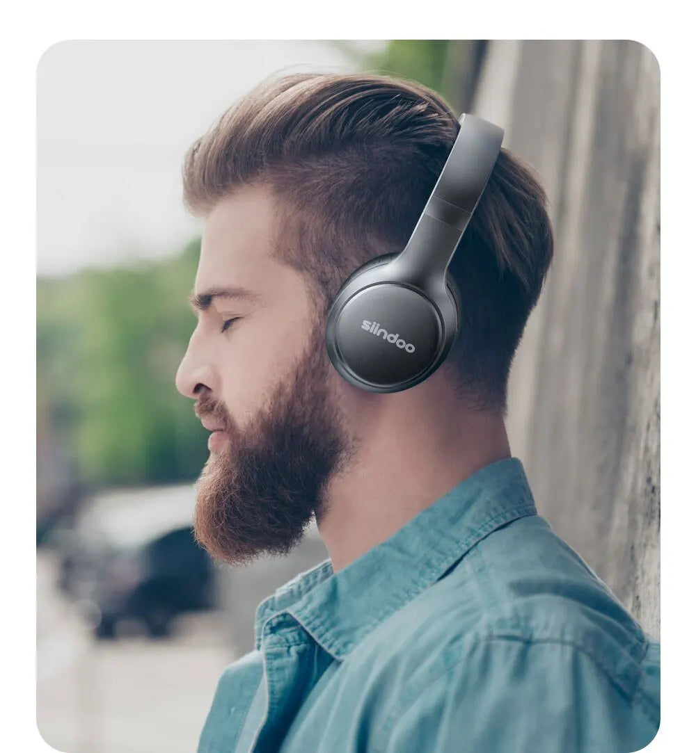 Cuffie Wireless Bluetooth Pieghevoli Siindoo JH919, Auricolari Stereo Super Bass con Riduzione del Rumore e Microfono per Laptop, PC e TV