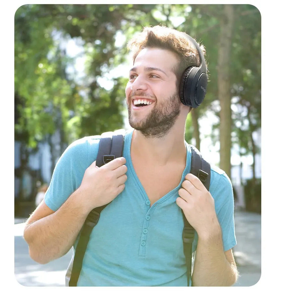 Cuffie Wireless Bluetooth Pieghevoli Siindoo JH919, Auricolari Stereo Super Bass con Riduzione del Rumore e Microfono per Laptop, PC e TV