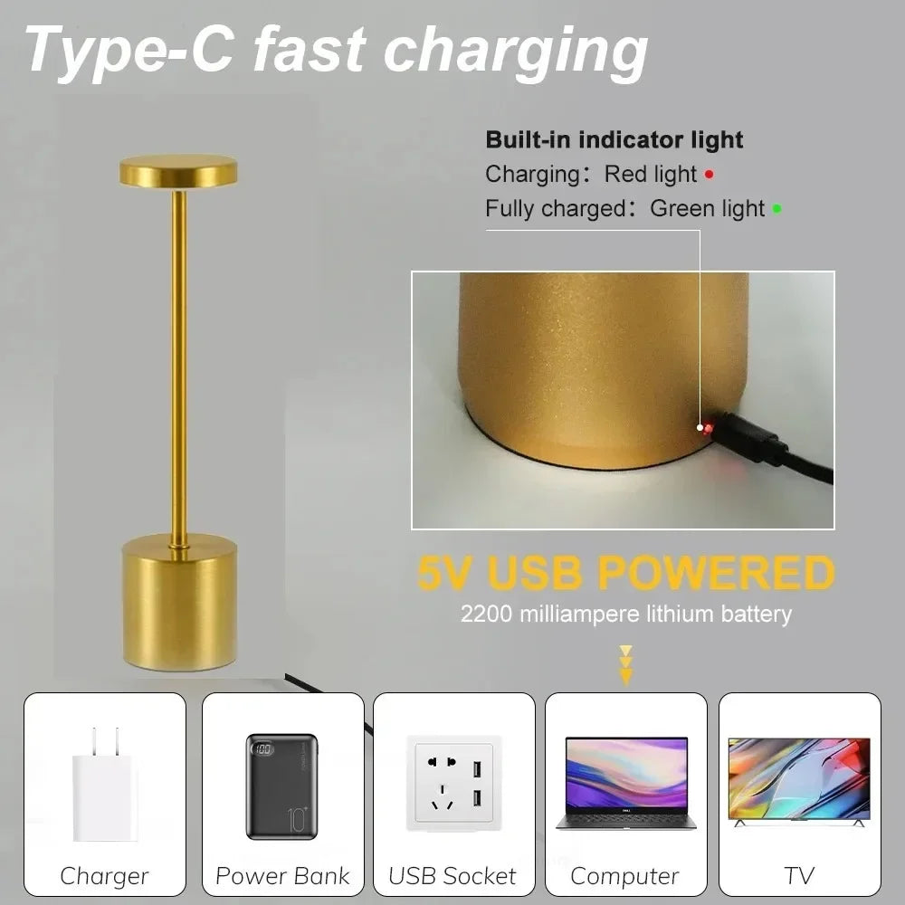 Lampada da Tavolo Tattile Ricaricabile a LED per Luce Notturna, Lampada da Scrittura, Luci d'Ambiente Creative da Comodino, Illuminazione Notturna per Decorazione Esterna/Bar
