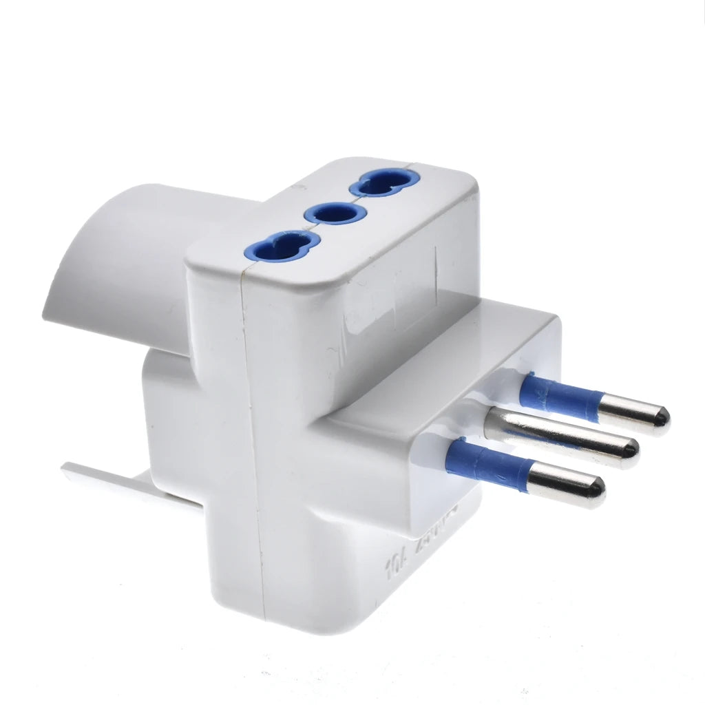 Adattatore da Viaggio per Prese in Italia, Multipresa a 3 Vie, Uscita Multi-Porta Standard Italiano 10A 250V.