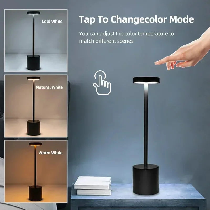 Lampada da Tavolo Tattile Ricaricabile a LED per Luce Notturna, Lampada da Scrittura, Luci d'Ambiente Creative da Comodino, Illuminazione Notturna per Decorazione Esterna/Bar