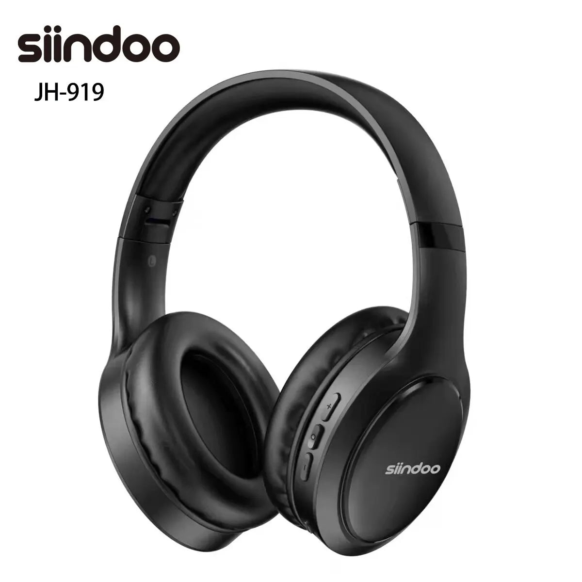 Cuffie Wireless Bluetooth Pieghevoli Siindoo JH919, Auricolari Stereo Super Bass con Riduzione del Rumore e Microfono per Laptop, PC e TV