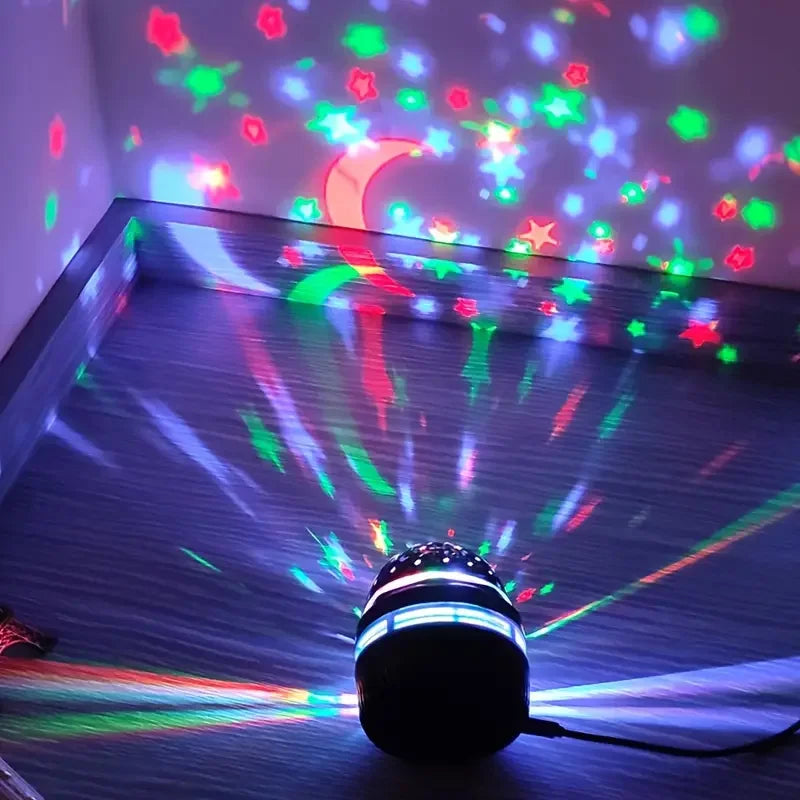 Lampada da atmosfera per camera da letto a LED colorata con cielo stellato, sfera magica rotante, stella notturna, camera da letto, per la decorazione domestica