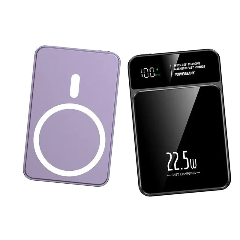 Power Bank Magnetico da con Ricarica Veloce Wireless da 20W, Batteria Portatile per iPhone 15, 14, 13, 12, Samsung S23, S22 e Xiaomi.