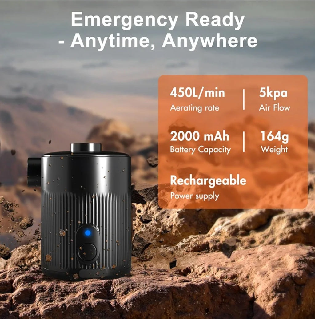 Pompa ad aria elettrica portatile per gonfiabili, gonfiaggio e sgonfiaggio rapido 2 in 1, con ugello esteso (flusso d'aria stabile), 4 ugelli + borsa per riporre materassini, piscina