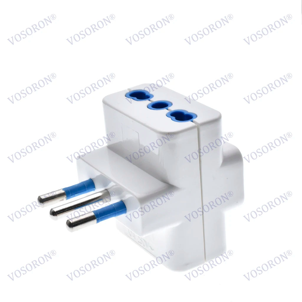 Adattatore da Viaggio per Prese in Italia, Multipresa a 3 Vie, Uscita Multi-Porta Standard Italiano 10A 250V.