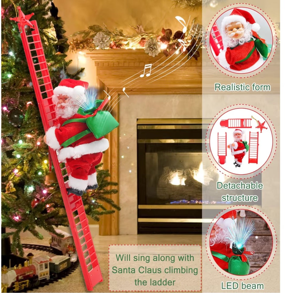 Regali di Natale elettrici, Babbo Natale, Babbo Natale, Babbo Natale (con musica), decorazione natalizia per albero di Natale, casa, esterno e interno