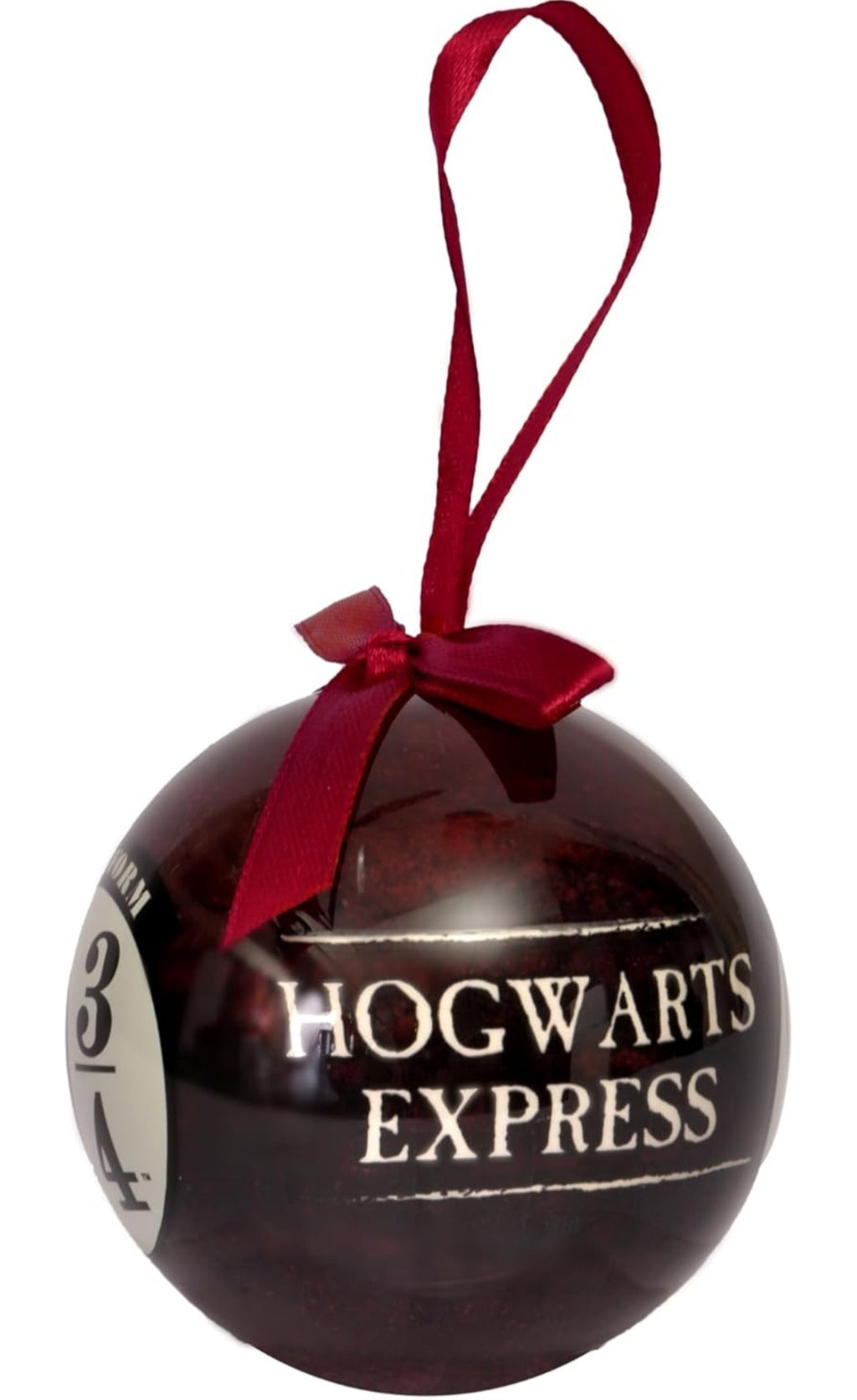 Sfera ornamentale Harry Potter Binario 9 3/4 (Ø7,5cm) originale Wizarding World con nastro in tessuto per albero di Natale in giftbox