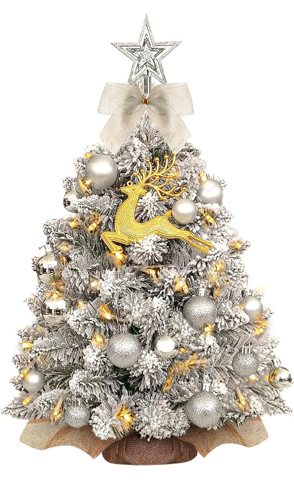 Albero di Natale Piccolo 60 cm,Mini Albero di Natale con LED Illuminazione, per DIY Tavolo da Pranzo Decorazione Natalizia,piccolo albero di natale