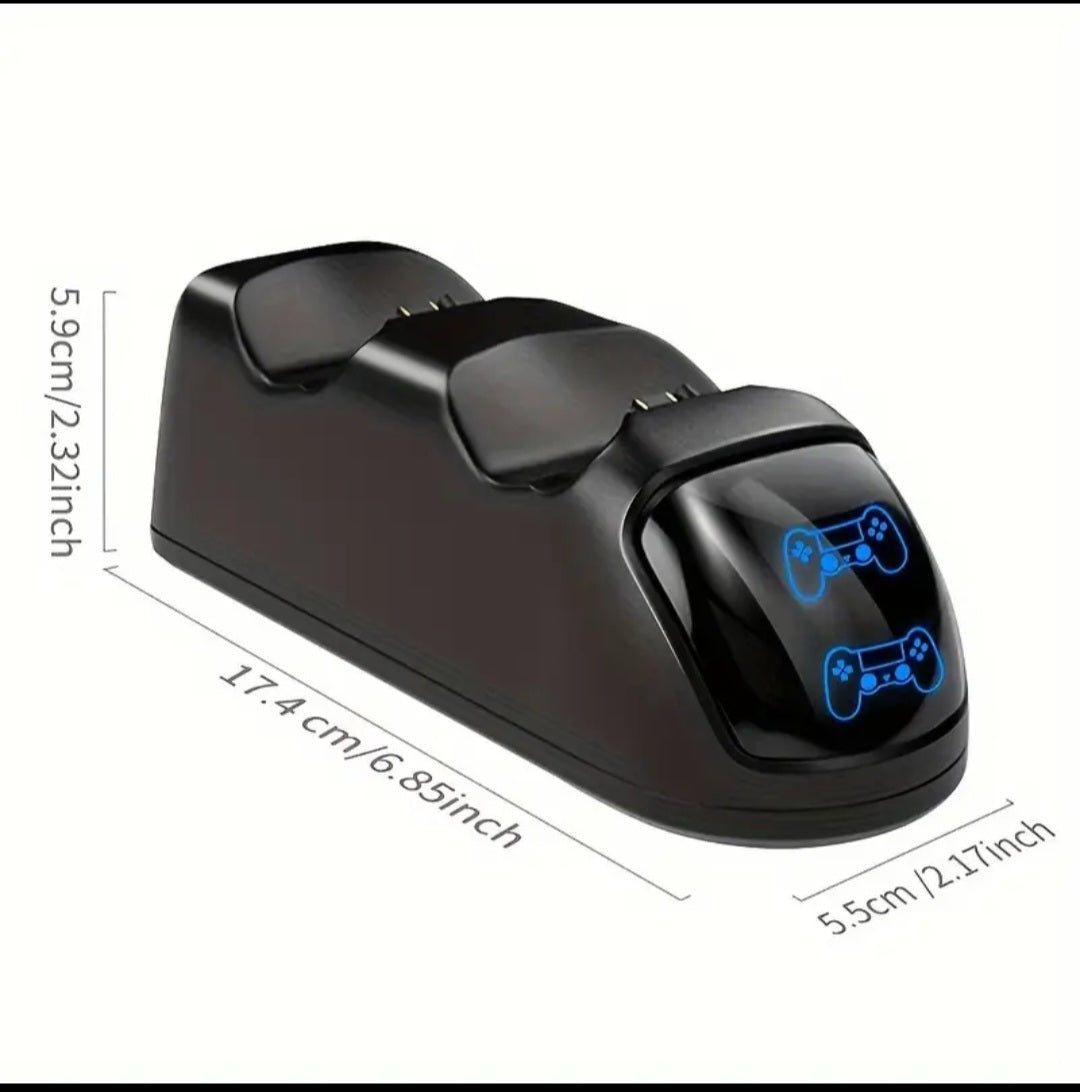 Caricabatterie per Controller PS4 con Funzione di Visualizzazione della Carica, Ricarica Rapida e Supporto Protettivo