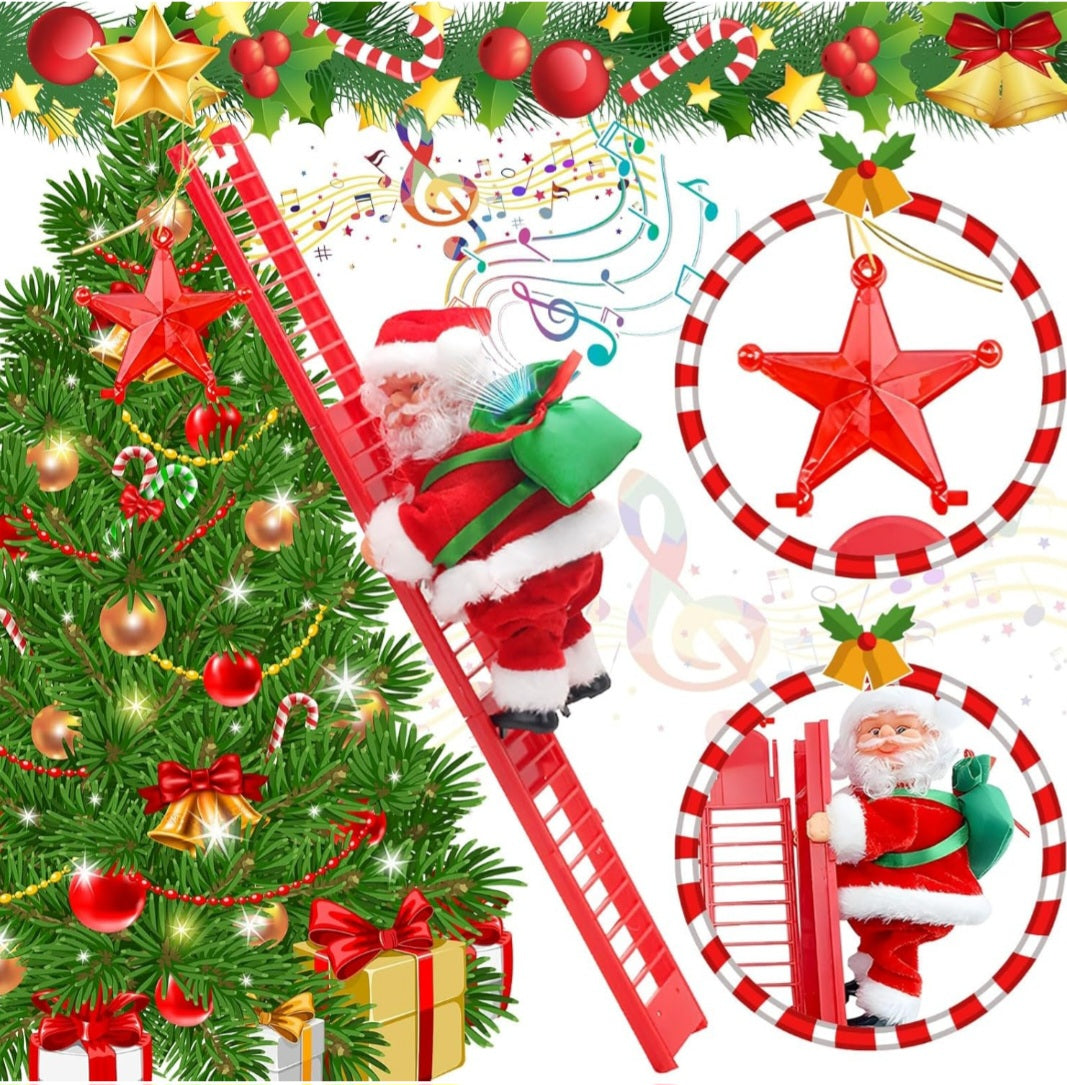 Regali di Natale elettrici, Babbo Natale, Babbo Natale, Babbo Natale (con musica), decorazione natalizia per albero di Natale, casa, esterno e interno