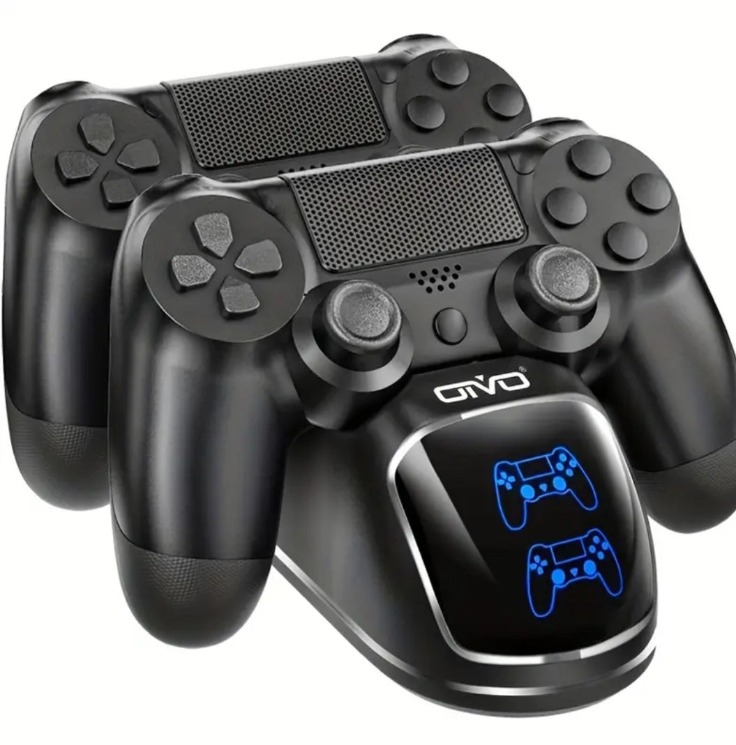 Caricabatterie per Controller PS4 con Funzione di Visualizzazione della Carica, Ricarica Rapida e Supporto Protettivo